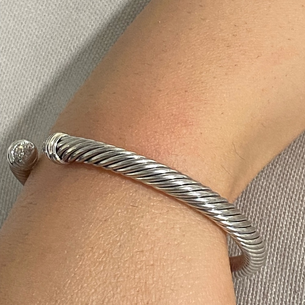David Yurman Bangke silver sterling and Diamonds - Picture 14 of 16